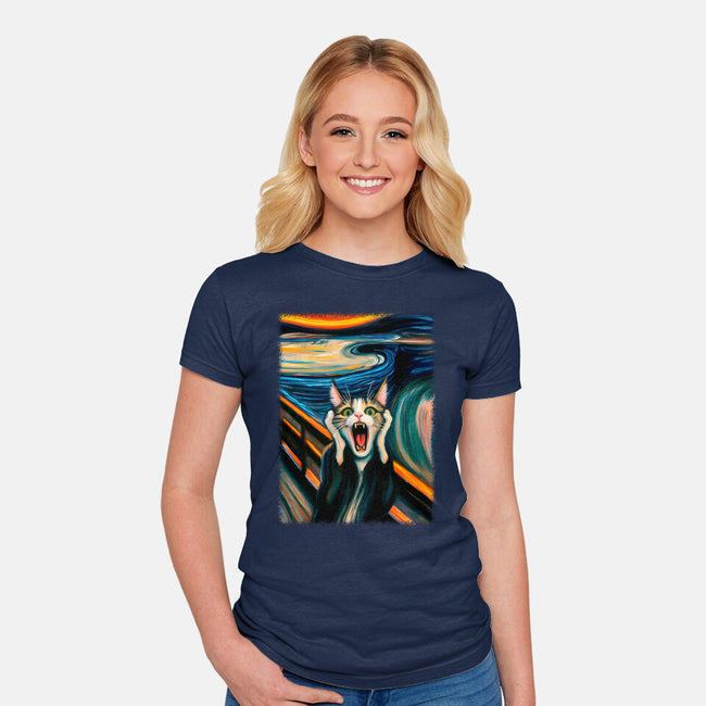 The Scream Of The Cat-Womens-Fitted-Tee-ALMIKO