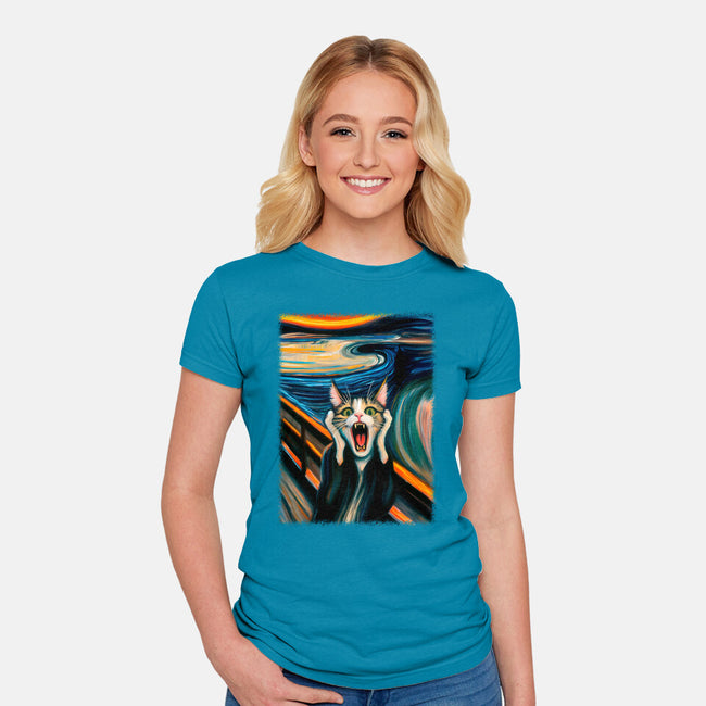 The Scream Of The Cat-Womens-Fitted-Tee-ALMIKO