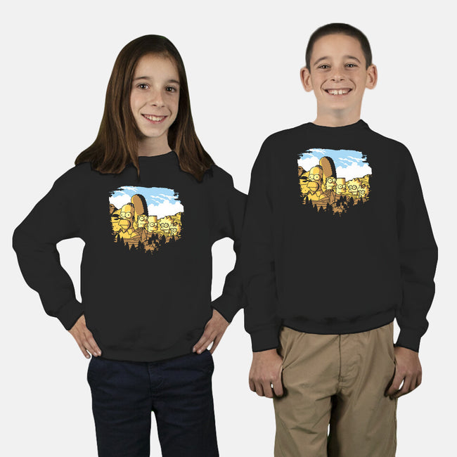 Mount Simpsons-Youth-Crew Neck-Sweatshirt-dalethesk8er