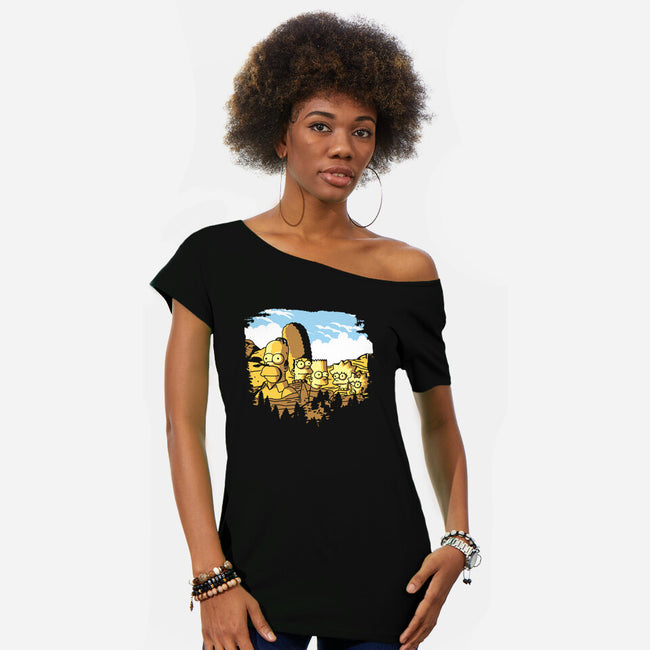 Mount Simpsons-Womens-Off Shoulder-Tee-dalethesk8er