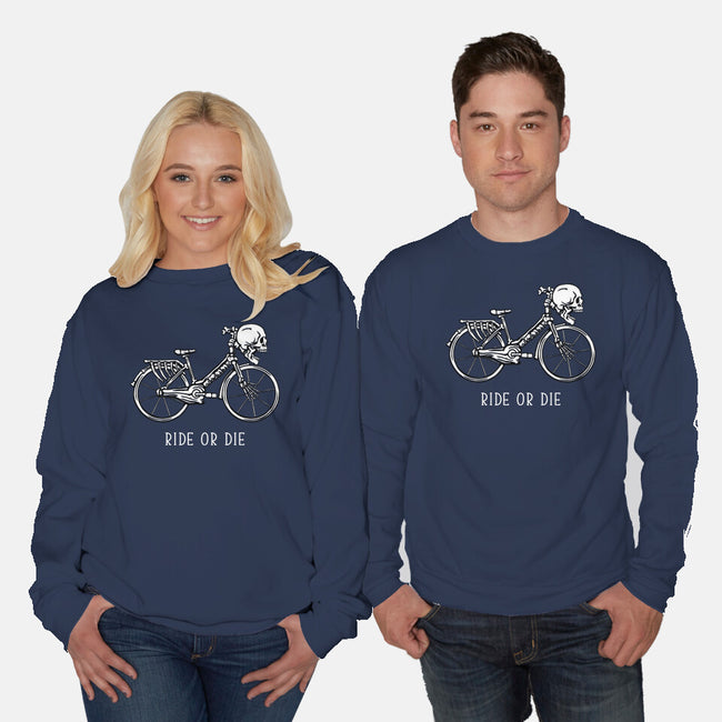 Bike Skeleton-Unisex-Crew Neck-Sweatshirt-tobefonseca