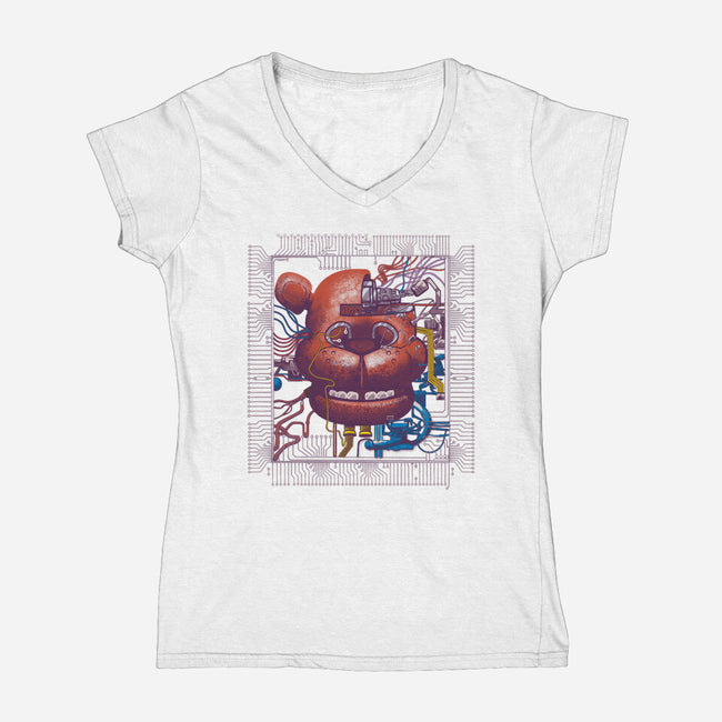 Freddy Machine-Womens-V-Neck-Tee-Samuel