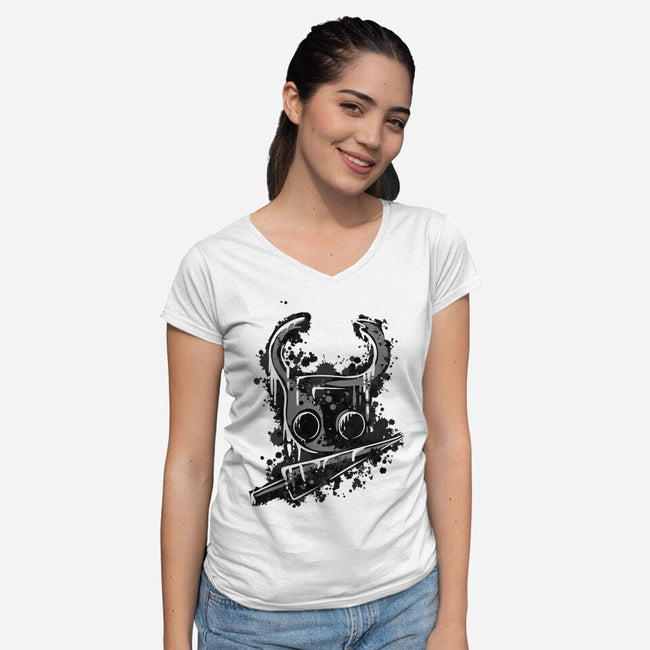 Look At My Nail-Womens-V-Neck-Tee-nickzzarto