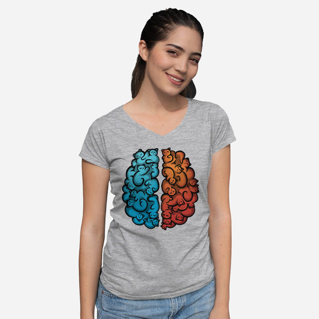 Cats In My Mind-Womens-V-Neck-Tee-erion_designs