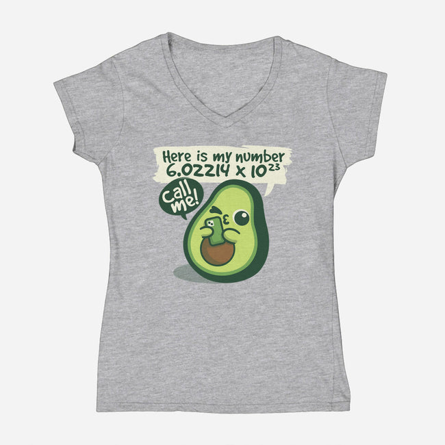 Call Me Avocado Number-Womens-V-Neck-Tee-NemiMakeit