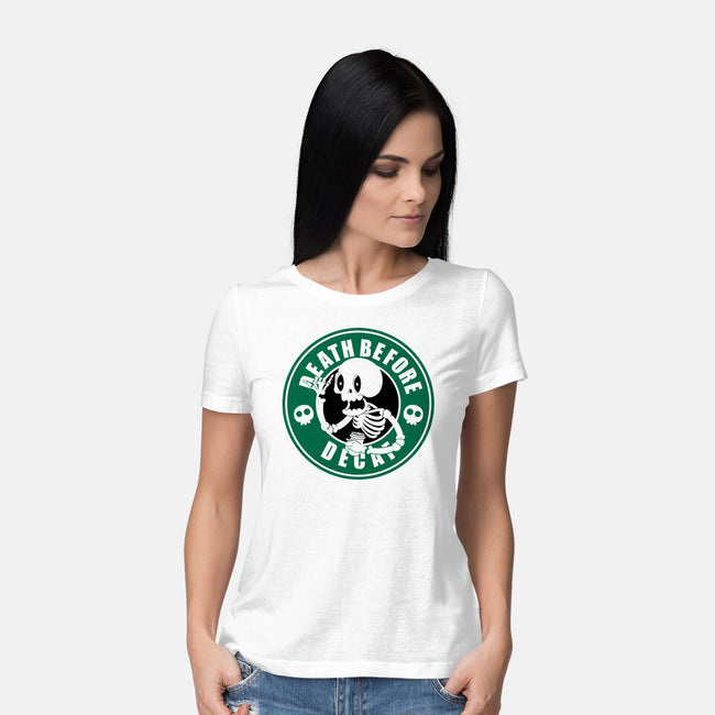 Death Over Decaf-Womens-Basic-Tee-Tri haryadi