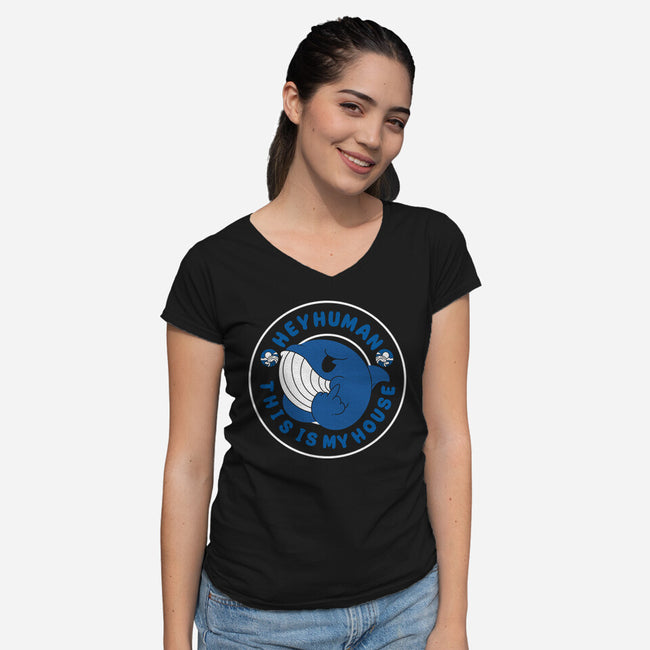 Hey Human-Womens-V-Neck-Tee-Tri haryadi