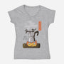 Want More Coffee-Womens-V-Neck-Tee-Claudia