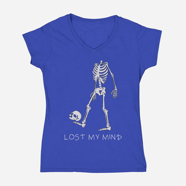 Lost My Mind-Womens-V-Neck-Tee-Claudia