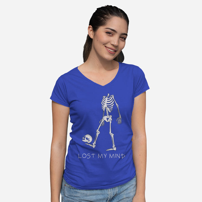 Lost My Mind-Womens-V-Neck-Tee-Claudia