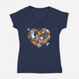 Valentine Puppies-Womens-V-Neck-Tee-Vallina84