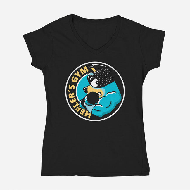 Heeler's Gym-Womens-V-Neck-Tee-retrodivision