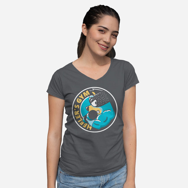 Heeler's Gym-Womens-V-Neck-Tee-retrodivision