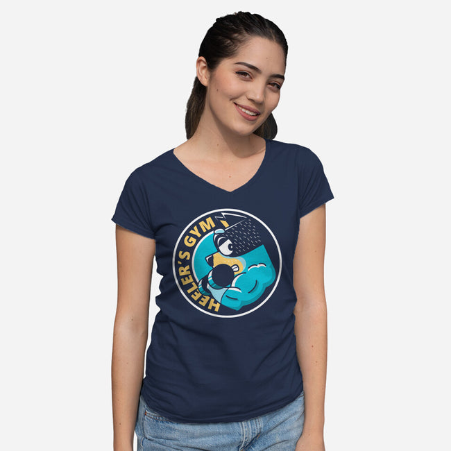 Heeler's Gym-Womens-V-Neck-Tee-retrodivision