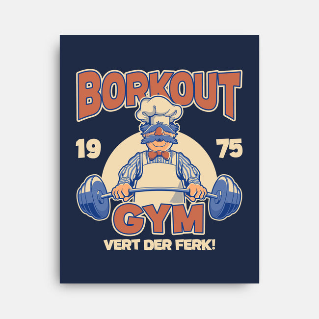 Borkout Gym-None-Stretched-Canvas-retrodivision