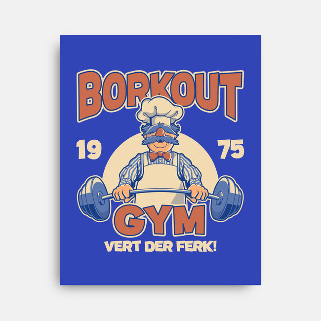 Borkout Gym-None-Stretched-Canvas-retrodivision