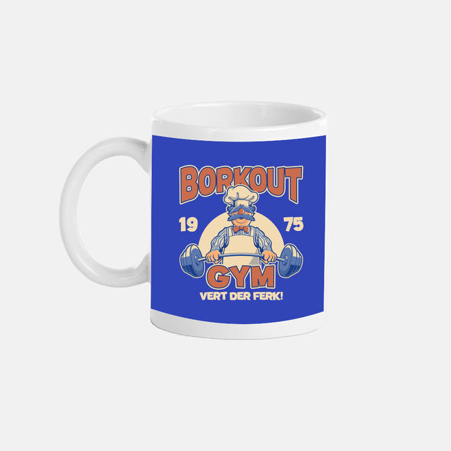 Borkout Gym-None-Mug-Drinkware-retrodivision