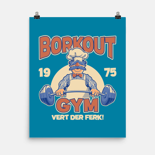 Borkout Gym-None-Matte-Poster-retrodivision