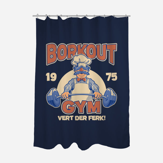 Borkout Gym-None-Polyester-Shower Curtain-retrodivision