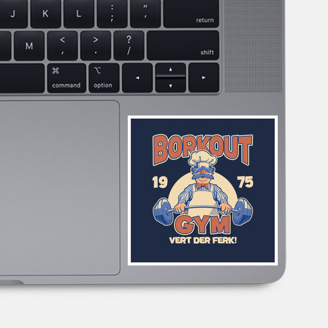 Borkout Gym-None-Glossy-Sticker-retrodivision