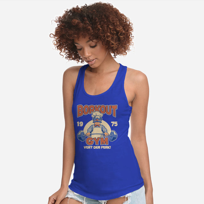 Borkout Gym-Womens-Racerback-Tank-retrodivision