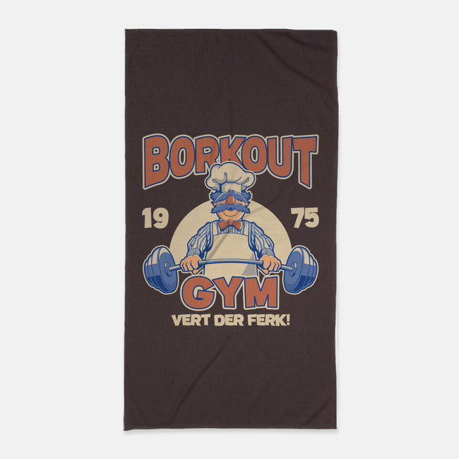 Borkout Gym-None-Beach-Towel-retrodivision