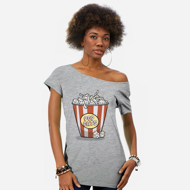 Pop Cats-Womens-Off Shoulder-Tee-Claudia