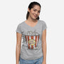 Pop Cats-Womens-V-Neck-Tee-Claudia