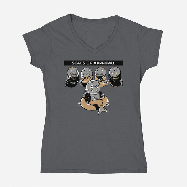 Seals Of Approval-Womens-V-Neck-Tee-naomori