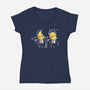 Duck Fiction-Womens-V-Neck-Tee-naomori