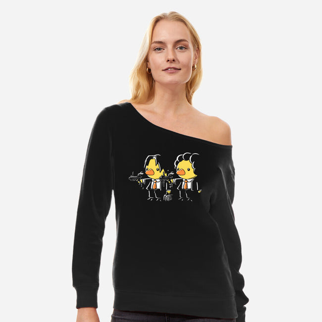 Duck Fiction-Womens-Off Shoulder-Sweatshirt-naomori