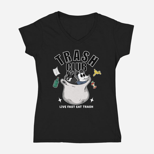 Trash Panda Club-Womens-V-Neck-Tee-Tri haryadi