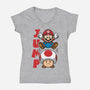 Toad Jump-Womens-V-Neck-Tee-Astoumix