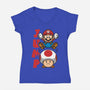 Toad Jump-Womens-V-Neck-Tee-Astoumix