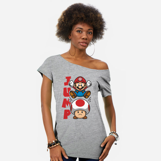 Toad Jump-Womens-Off Shoulder-Tee-Astoumix