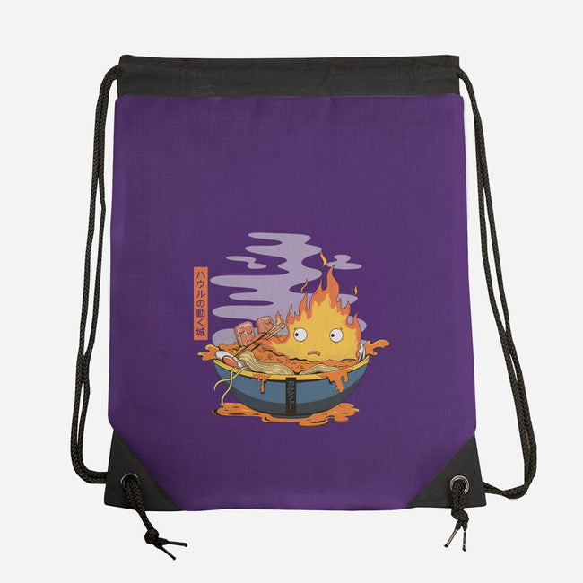 Calcifer Ramen-None-Drawstring-Bag-Claudia