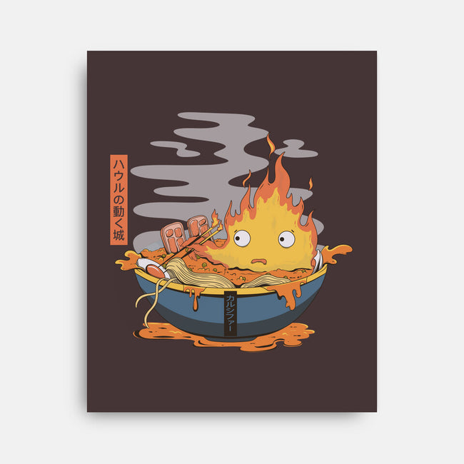 Calcifer Ramen-None-Stretched-Canvas-Claudia