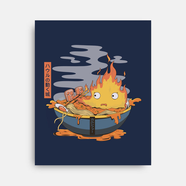 Calcifer Ramen-None-Stretched-Canvas-Claudia