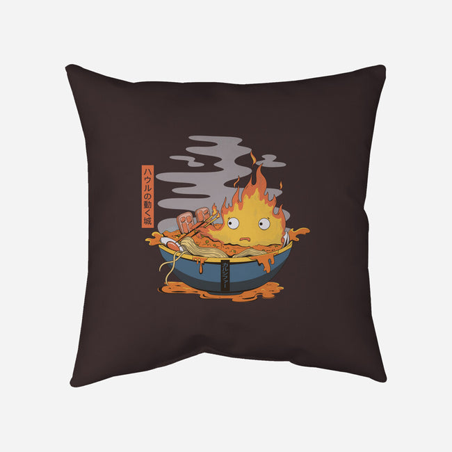 Calcifer Ramen-None-Non-Removable Cover w Insert-Throw Pillow-Claudia