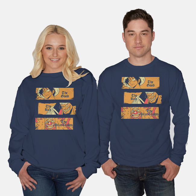 The Good The Bad And The Star Clown-Unisex-Crew Neck-Sweatshirt-naomori