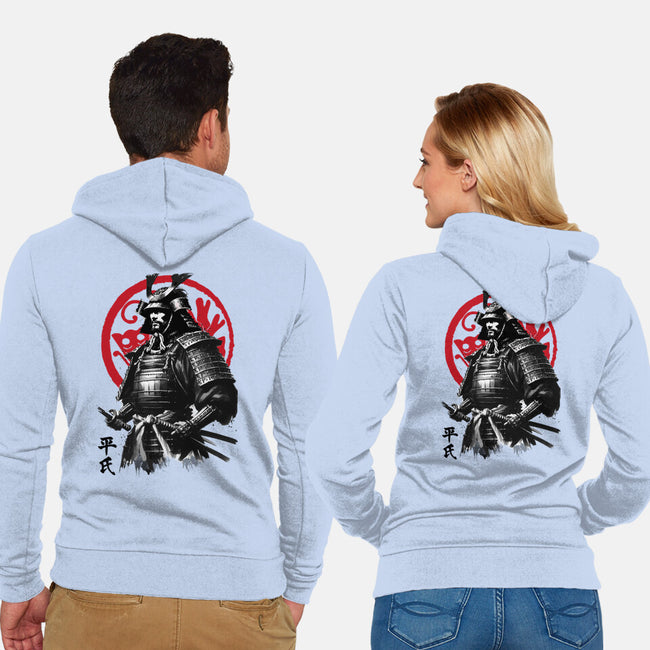 Samurai Clan Taira-Unisex-Zip-Up-Sweatshirt-DrMonekers