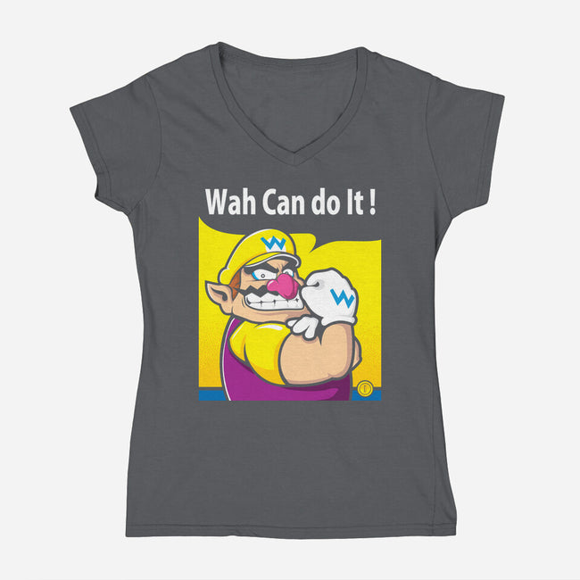 Wah Can Do It-Womens-V-Neck-Tee-arace