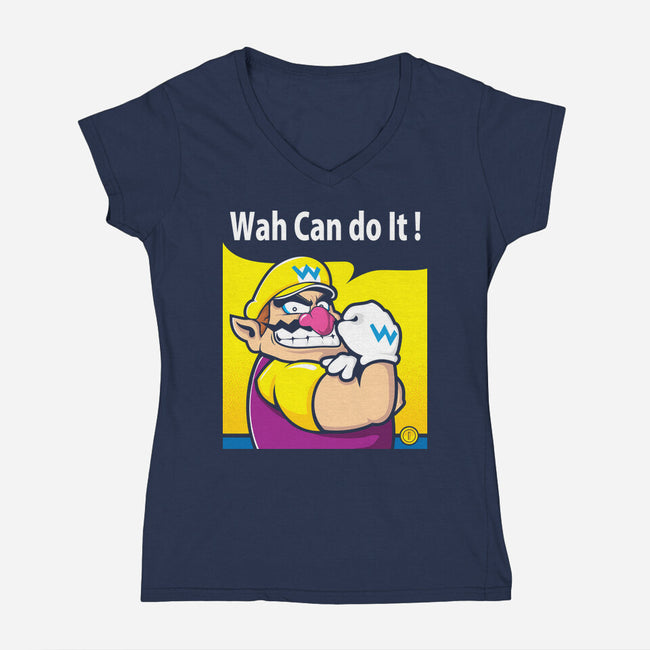 Wah Can Do It-Womens-V-Neck-Tee-arace