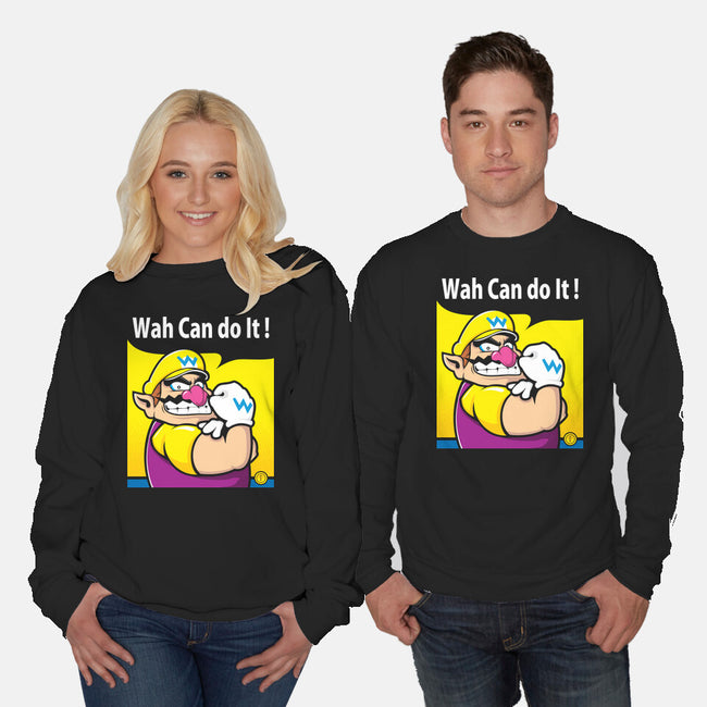 Wah Can Do It-Unisex-Crew Neck-Sweatshirt-arace