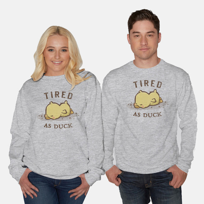 Tired As Duck-Unisex-Crew Neck-Sweatshirt-kg07