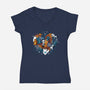 Valentine Bear-Womens-V-Neck-Tee-Vallina84