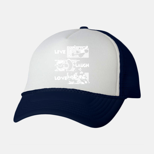 Live Laugh Love Mouse-Unisex-Trucker-Hat-estudiofitas