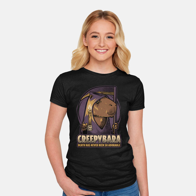 Creepy Death Capybara-Womens-Fitted-Tee-Studio Mootant