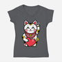 Neko Valentines-Womens-V-Neck-Tee-krisren28