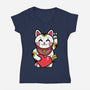 Neko Valentines-Womens-V-Neck-Tee-krisren28